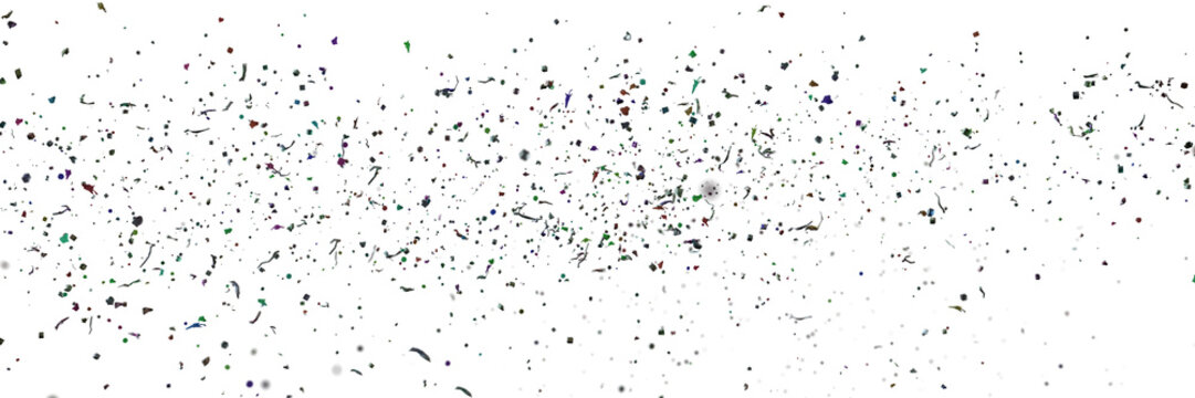 micro-plastic particle, ocean pollution, isolated on transparent background banner
