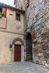 Narrow streets and alleys in the medieval town of Sassetta