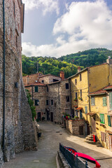 Narrow streets and alleys in the medieval town of Sassetta