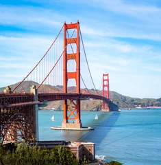 Gordijnen Golden Gate Bridge from above Fort Point near the visitors center. San Francisco, California, USA. © Poliuszko