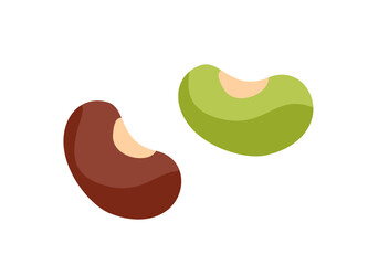 Healthy food icon. Sticker with beans. Delicious fresh product source of protein and nutrients. Organic bean culture. Healthy diet. Cartoon flat vector illustration isolated on white background