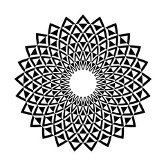 Abstract Decorative Radial Circle Pattern. Round Design Element.