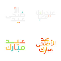 Eid Mubarak Greeting Card with Hand-Drawn Arabic Calligraphy