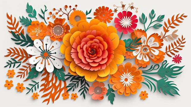 abstract floral ornament with generative ai