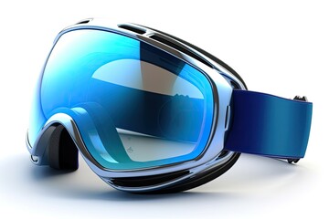 pair of ski goggles on a white background. Generative AI