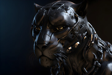 robotic black panther, Generative AI