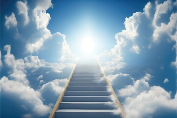 stairway to the divine a heavenly ladder with spiritual significance generative ai