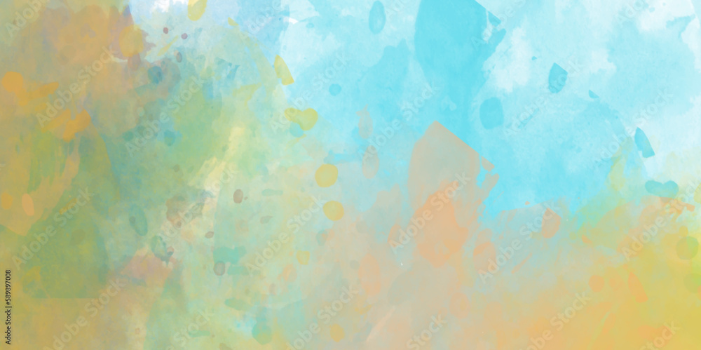 Aufkleber abstract gradient colorful watercolor background on paper texture. abstract banner and canvas design