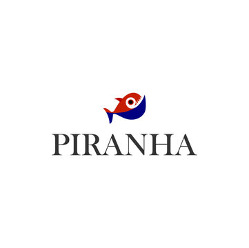 logo piranha fish for any business 