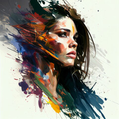 portrait of a woman, abstract art