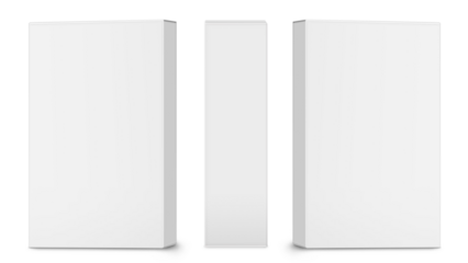 Three rectangular cardboard boxes  PNG transparent