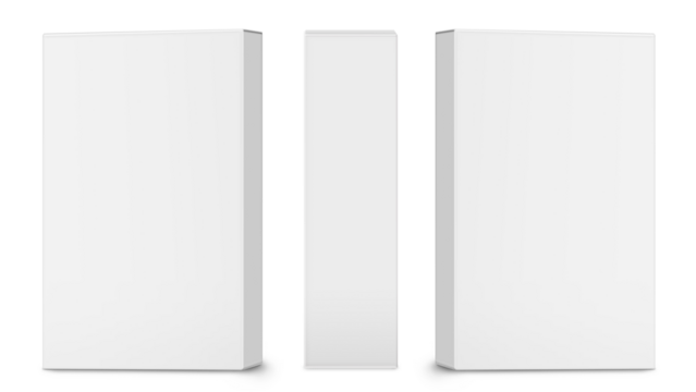 Three rectangular cardboard boxes  PNG transparent