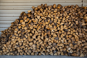 Lot of stocked hardwood firewood.