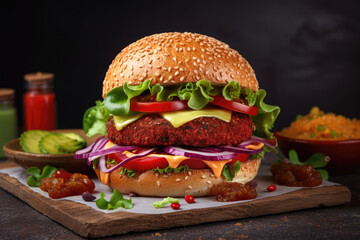 Vegan burger created with AI