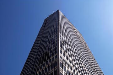 skyscrapers in the city center with clear blue sky