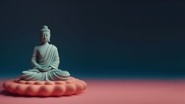 Statue of Buddha in meditation digital render