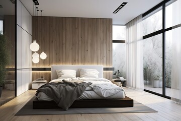Luxurious large bedroom, Generative AI