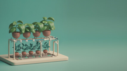 Vertical Hydroponics Planter digital concept render