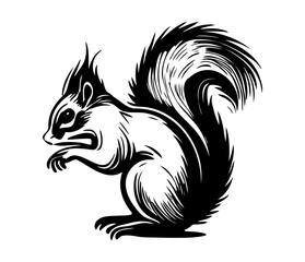 Squirrel Face, Silhouettes Squirrel Face SVG, black and white Squirrel vector