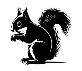 Squirrel Face, Silhouettes Squirrel Face SVG, black and white Squirrel vector
