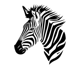Zebra Face, Silhouettes Zebra Face SVG, black and white Zebra vector