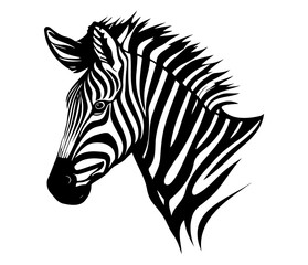 Fototapeta na wymiar Zebra Face, Silhouettes Zebra Face SVG, black and white Zebra vector