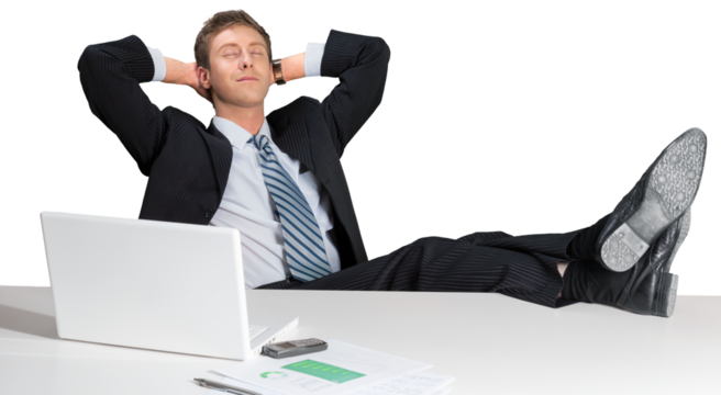 relaxing young professional