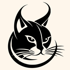 Cat vector for logo or icon, drawing Elegant minimalist style,abstract style Illustration