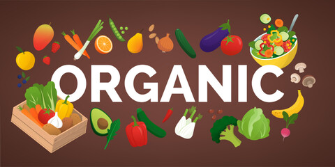 Organic vegetables and fruits concept