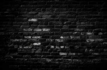 Fototapeta na wymiar black textured brick wall background Generative AI