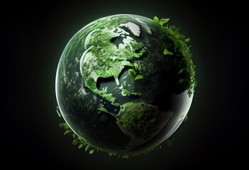 Green planet Earth, eco planet. Generative AI