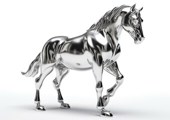 horse chrome silver Generative AI