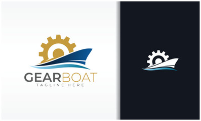 Boat and gear logo