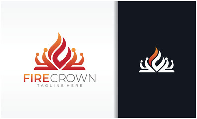fire crown logo with teamwork emblem