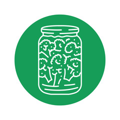 Canned broccoli color line icon. Healthy food.