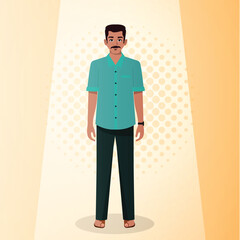 Indian character design vector and illustration