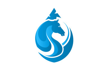 drop logo of horse