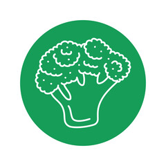 Broccoli color line icon. Healthy food.