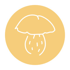 Oak mushroom color line icon. Cooking ingredient.