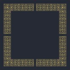 A frame with a gold border.