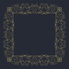 A square frame with a floral pattern on a dark background