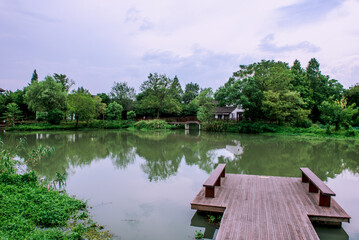 Xixi Hangzhou National Wetland Park  The park is densely crisscrossed with six main watercourses, among which are scattered various ponds, lakes and swamps.