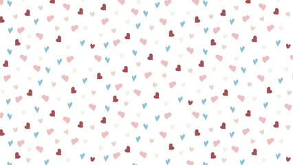 Seamless pattern with hearts on a transparent background