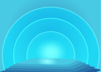 Stage performs vector blue background