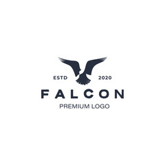 Retro falcon hawk eagle logo design vector illustration template