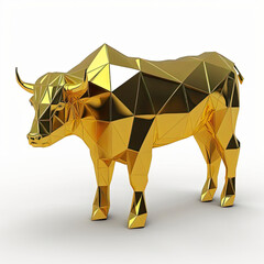 Obraz premium AI generated illustration of golden polygon Bull