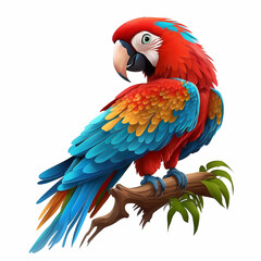 Macaw cartoon. Generative AI