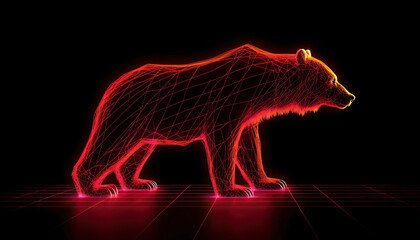 Fototapeta premium AI generated illustration of glowing trade chart to manage investments in bearish stock market,