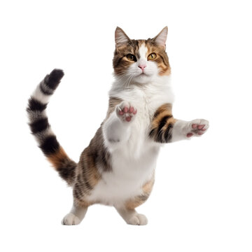 playfull cat on transparent background