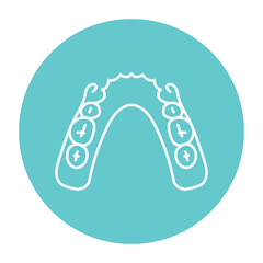 Removable partial denture line icon. Dental prosthetic.